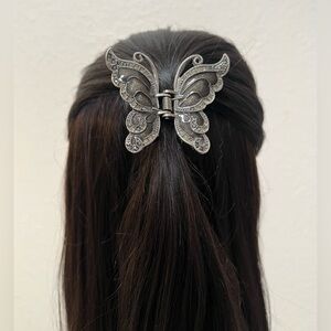 Marcasite Butterfly Hair Claw Clip